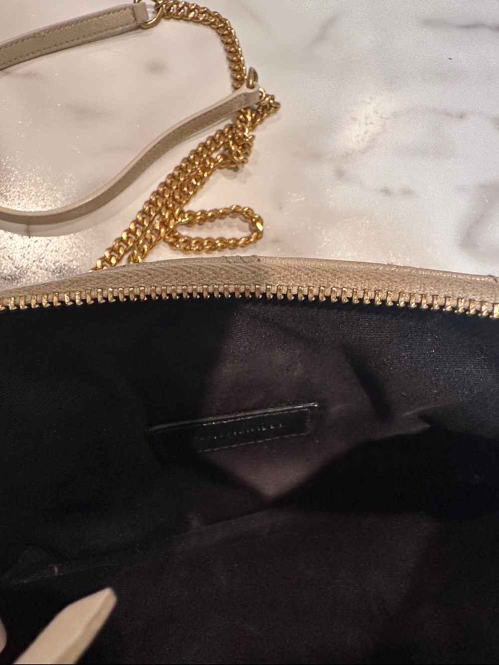 Saint Laurent Cream Quilted Leather Camera Bag with Gold Hardware - Picture 5 of 13